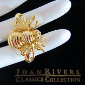 Joan Rivers 1st Gold Plate "Started It All" BEE PIN Brooch Original Honey Bee